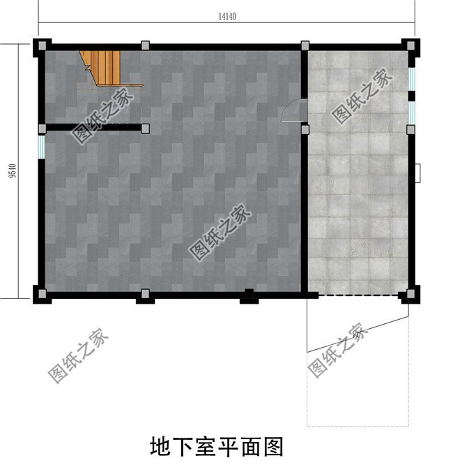 帶地下室三層別墅設(shè)計(jì)圖紙（含外觀效果圖），別墅設(shè)計(jì)方案