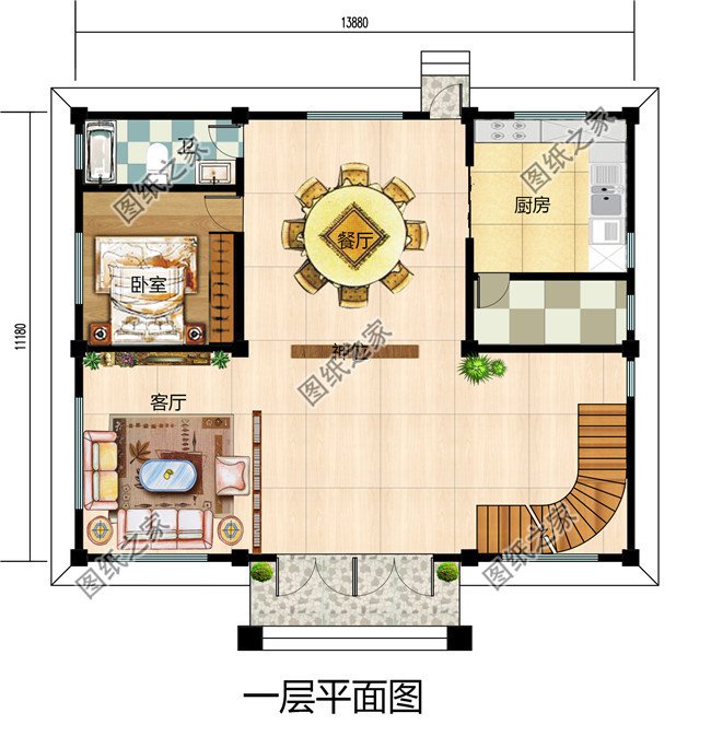 160平方米三層帶大露臺的復(fù)式別墅設(shè)計圖紙