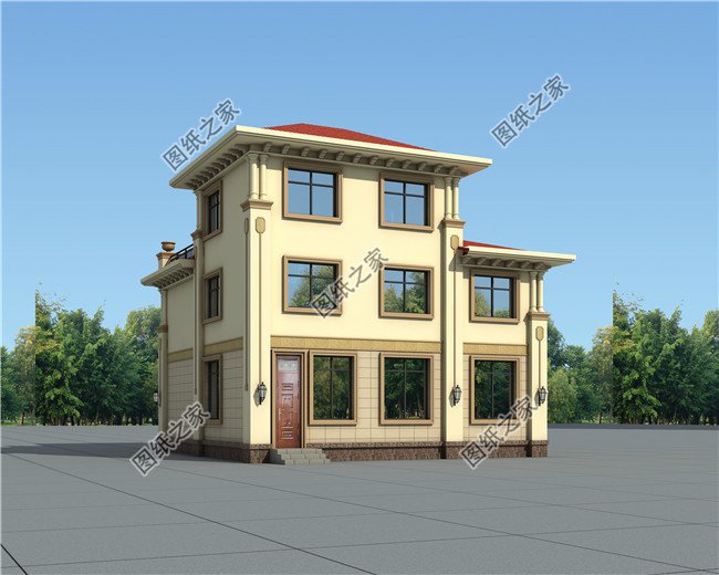 115平方米新農(nóng)村三層房屋設(shè)計(jì)圖，預(yù)算25萬左右