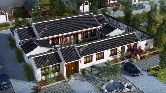 中式帶小院民宿平面戶型圖，這種設(shè)計(jì)誰不喜歡？