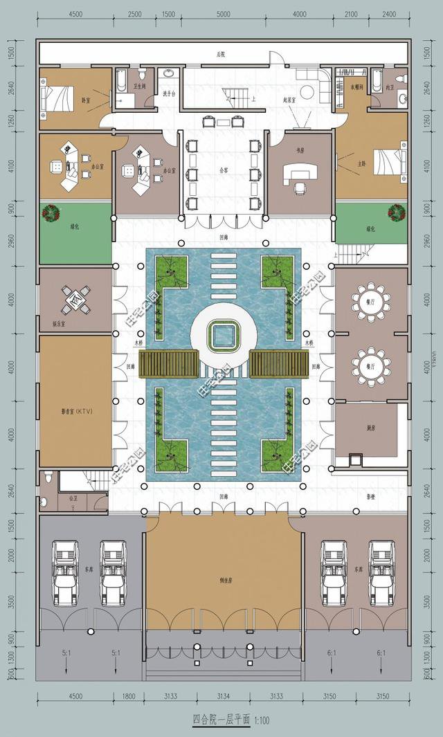 中式帶小院民宿平面戶型圖，這種設(shè)計(jì)誰不喜歡？