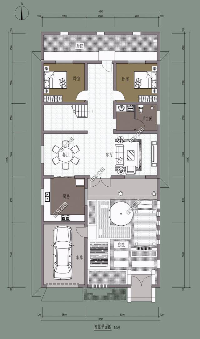 中式帶小院民宿平面戶型圖，這種設(shè)計(jì)誰不喜歡？