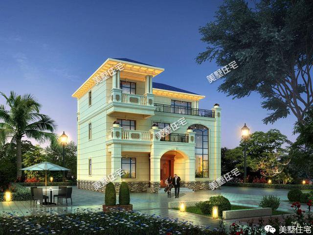 13.2×12.1米三層簡(jiǎn)歐別墅方案平面圖，戶型端正