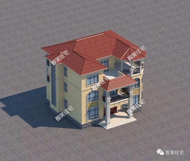 造價(jià)40多萬(wàn)，帶堂屋和涼亭的別墅戶(hù)型方案設(shè)計(jì)，高端