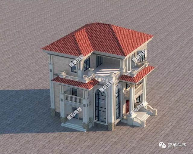 驚艷的歐式三層豪宅設(shè)計戶型方案圖，主體+外裝70萬