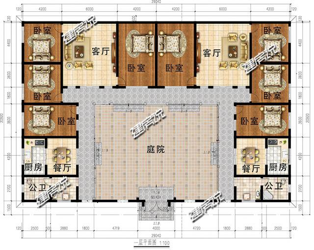 6款帶小院的一層的中式自建房戶型圖，最低18萬(wàn)，爸媽很喜歡