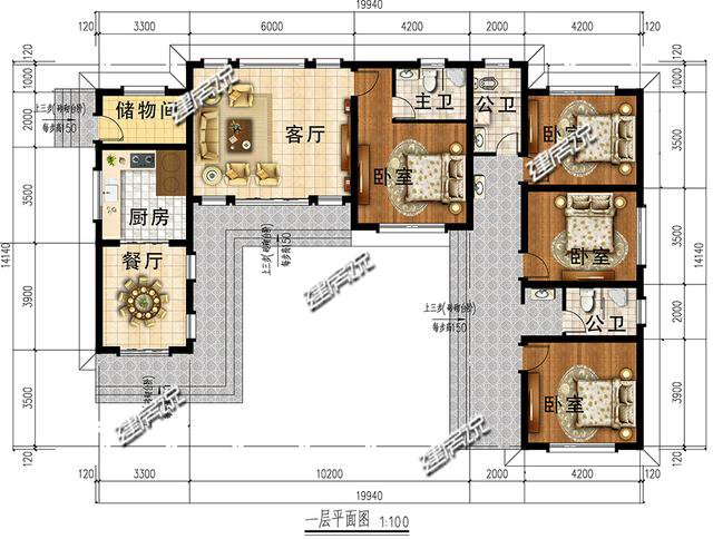 6款帶小院的一層的中式自建房戶型圖，最低18萬(wàn)，爸媽很喜歡