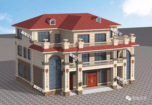 18×13.8米雙拼別墅戶型方案圖，客廳挑空共用堂屋