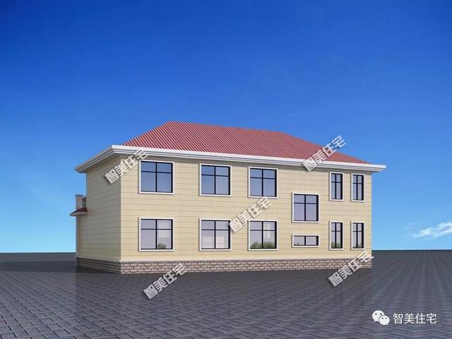 農(nóng)村大四間帶堂屋設(shè)計的兩層住宅戶型方案圖，實(shí)用