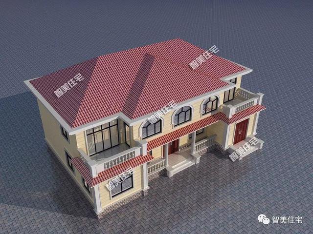 農(nóng)村大四間帶堂屋設(shè)計的兩層住宅戶型方案圖，實(shí)用