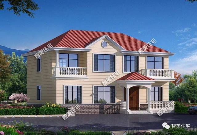 2棟四間兩層實用簡約的住房戶型設(shè)計圖，農(nóng)村建正合適