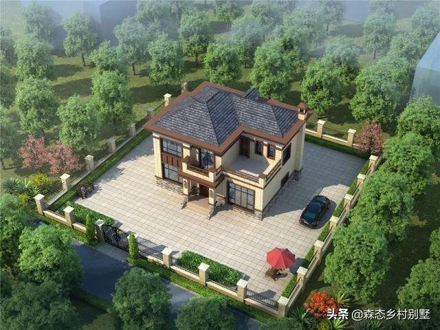 占地110㎡二層新中式別墅戶型設(shè)計圖，這款方案火爆全國