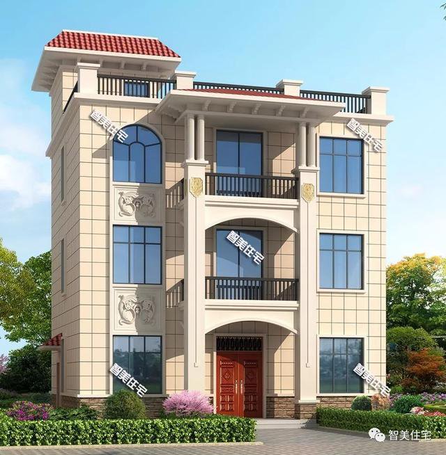 11.6×9.2米農(nóng)村自建房戶型圖，平屋頂加大露臺設計