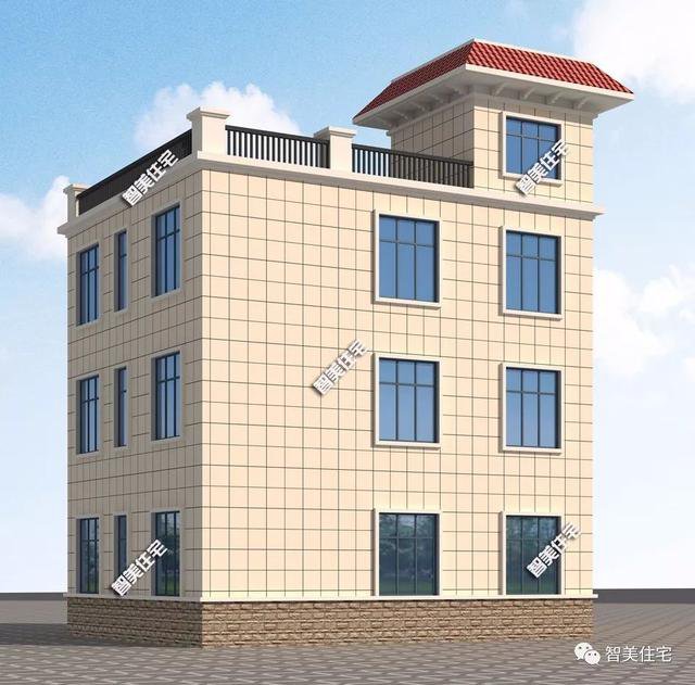 11.6×9.2米農(nóng)村自建房戶型圖，平屋頂加大露臺設計