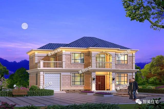 農(nóng)村別墅二層帶車庫(kù)戶型圖，這款方案很實(shí)用哦