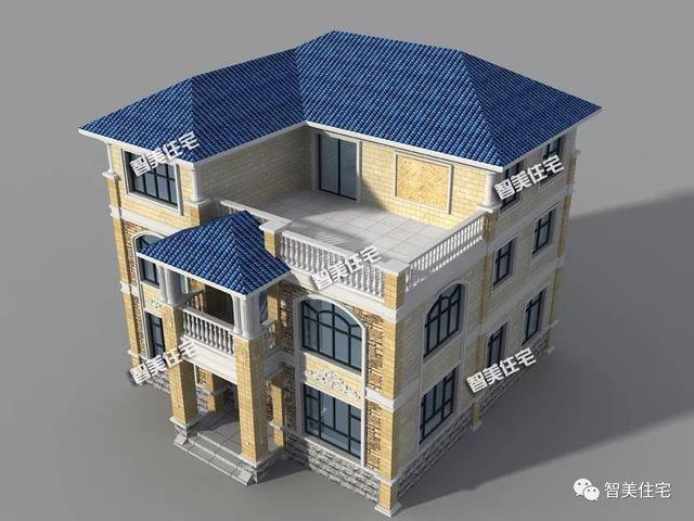 主體造價(jià)35萬(wàn)戶型非常實(shí)用的三層樓房方案圖，可以私人定制