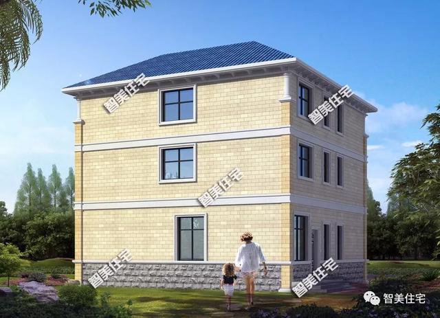 主體造價(jià)35萬(wàn)戶型非常實(shí)用的三層樓房方案圖，可以私人定制