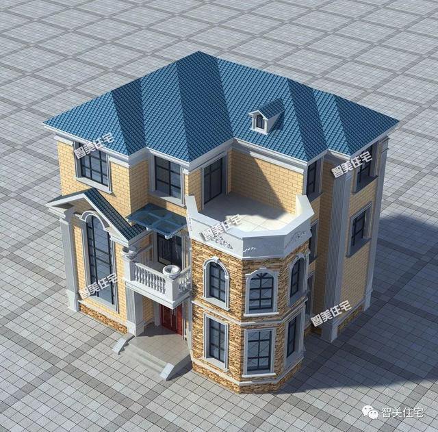 2棟城堡式豪宅別墅設(shè)計(jì)圖，客廳挑空復(fù)式設(shè)計(jì)