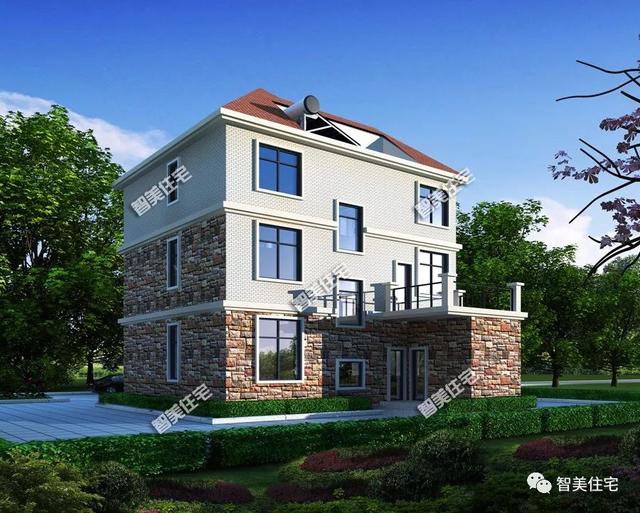 2棟城堡式豪宅別墅設(shè)計(jì)圖，客廳挑空復(fù)式設(shè)計(jì)