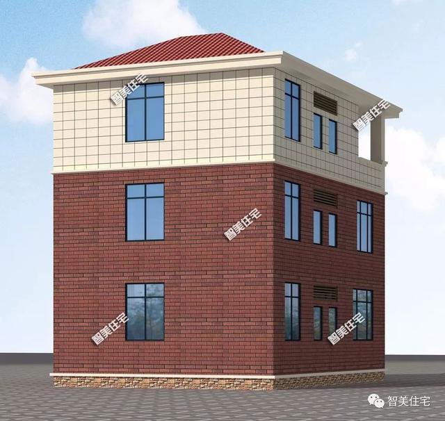 占地面積115小面寬三層自建樓房設(shè)計戶型圖，簡約而不簡單