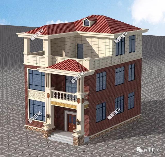 占地面積115小面寬三層自建樓房設(shè)計戶型圖，簡約而不簡單