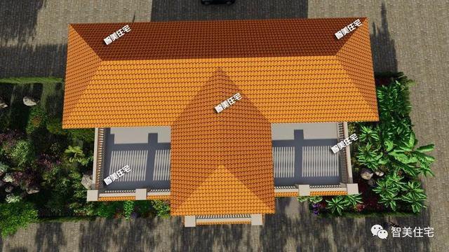 20×12米農(nóng)村別墅戶型設(shè)計圖，造型豪華對稱設(shè)計