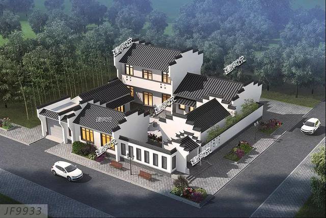 幾棟徽派的農(nóng)村中式住宅外觀圖片及戶型設(shè)計圖，喜歡徽派的收藏了