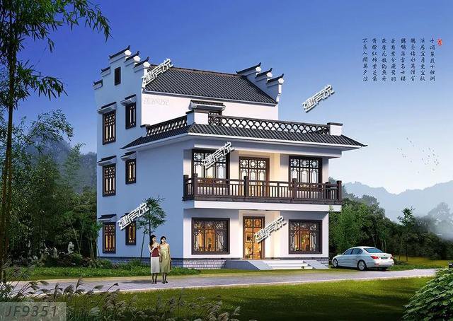 幾棟徽派的農(nóng)村中式住宅外觀圖片及戶型設(shè)計圖，喜歡徽派的收藏了