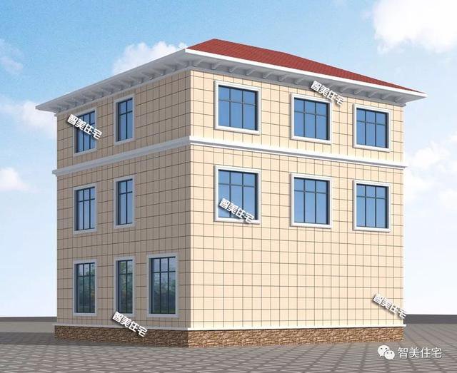 造價38萬配大落地窗簡歐三層樓房戶型方案圖，農(nóng)村自建超值