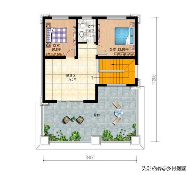 占地100平三層簡歐小戶型別墅戶型圖，小宅基地建房也可以很氣派