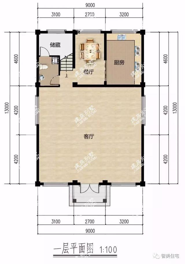 面寬8-9米的農(nóng)村四層自建樓房戶型方案圖，小宅基地首選