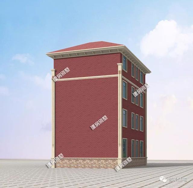 面寬8-9米的農(nóng)村四層自建樓房戶型方案圖，小宅基地首選