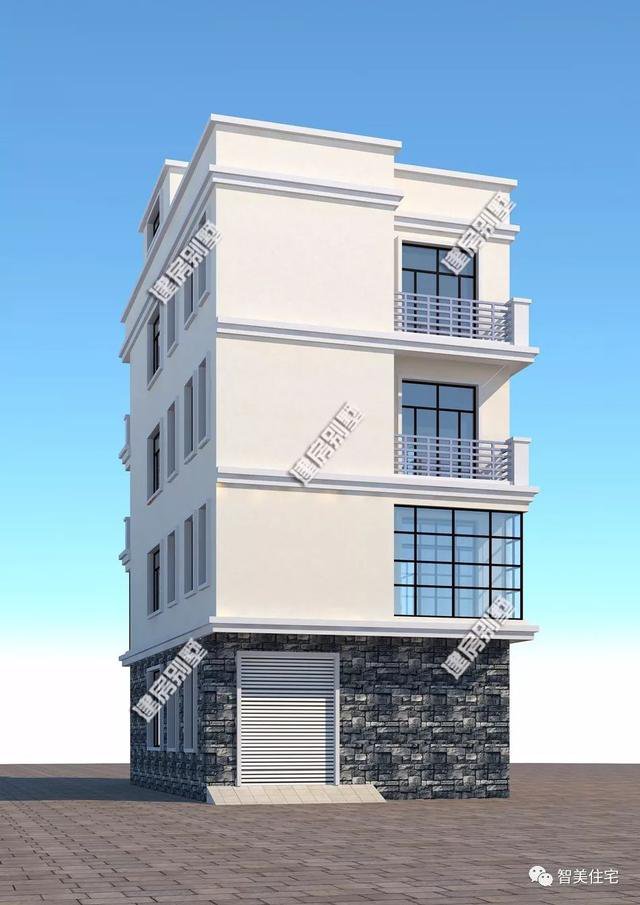 面寬8-9米的農(nóng)村四層自建樓房戶型方案圖，小宅基地首選