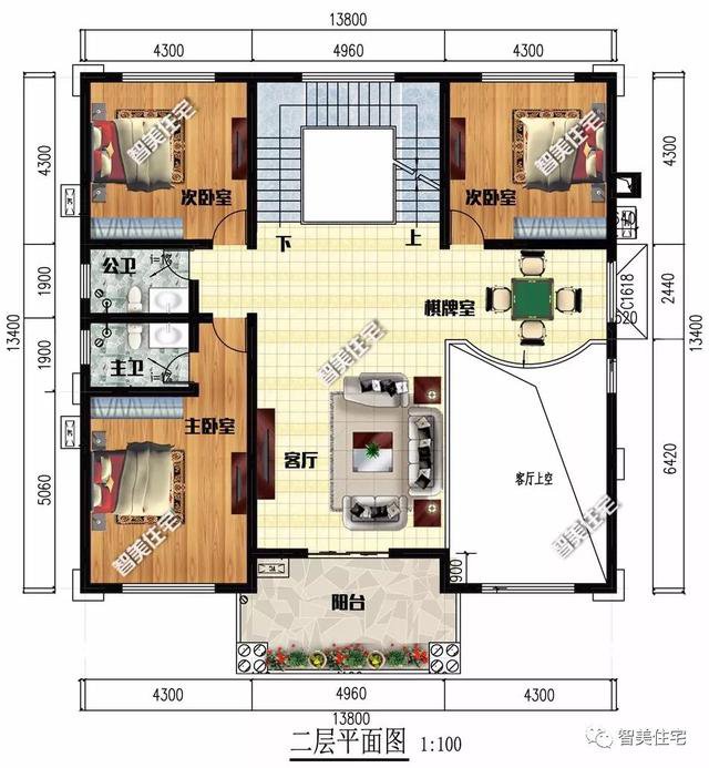 客廳挑空帶堂屋三層歐式自建房圖，湖南、湖北建的多