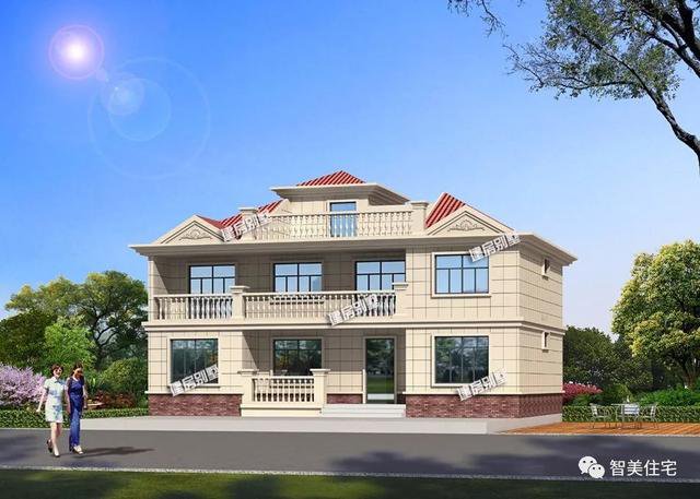 寬14-15米左右的兩層住宅圖，簡(jiǎn)單簡(jiǎn)約，南方和北方農(nóng)村都能建