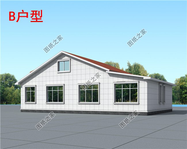 實(shí)用農(nóng)村10萬(wàn)一層小別墅戶(hù)型圖及圖紙