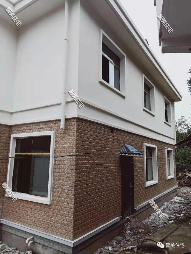 占地120平簡約普通二層自建房子設計圖，30萬內(nèi)，完工圖更漂亮