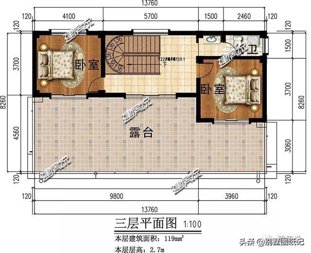 占地100平的超現(xiàn)代風(fēng)平頂別墅戶型方案圖，時(shí)尚不過時(shí)