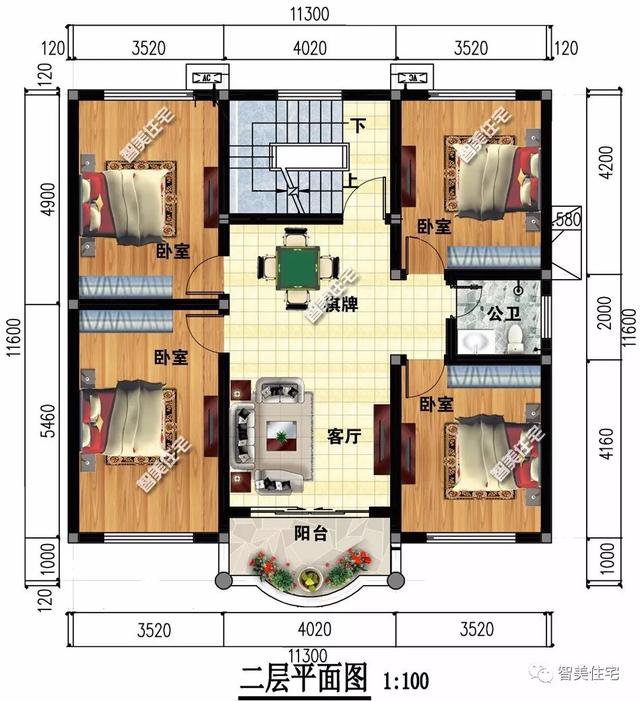 開間11-12米間的農(nóng)村別墅設(shè)計(jì)圖，第二棟圖紙之家原創(chuàng)設(shè)計(jì)