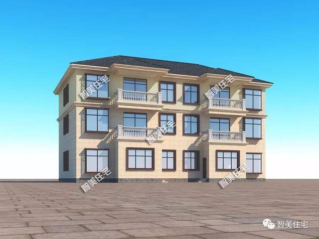 大廳共用的雙拼3層戶型別墅設(shè)計(jì)圖，兄弟倆一起住豪宅