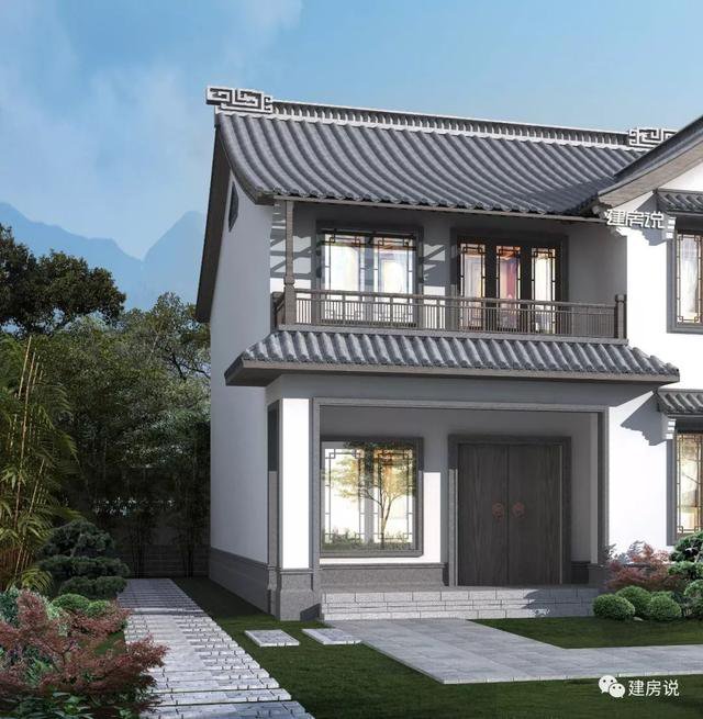 36萬(wàn)建中式徽派二層小別墅，春賞花夏乘涼，秋賞月冬掃雪