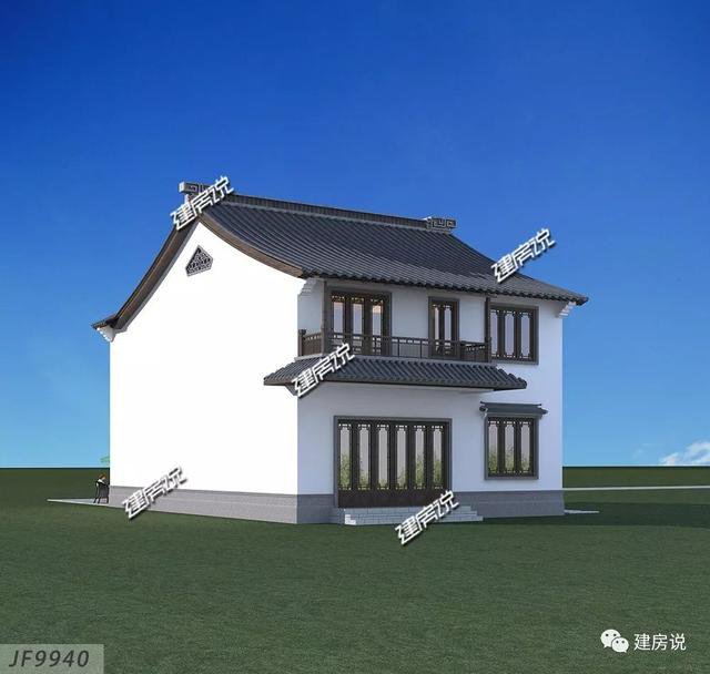 36萬(wàn)建中式徽派二層小別墅，春賞花夏乘涼，秋賞月冬掃雪