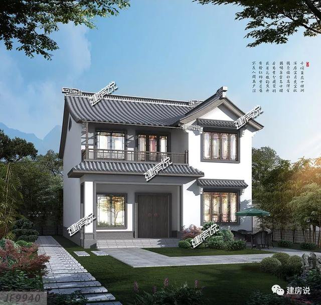 36萬(wàn)建中式徽派二層小別墅，春賞花夏乘涼，秋賞月冬掃雪