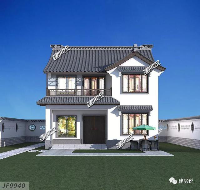 36萬(wàn)建中式徽派二層小別墅，春賞花夏乘涼，秋賞月冬掃雪