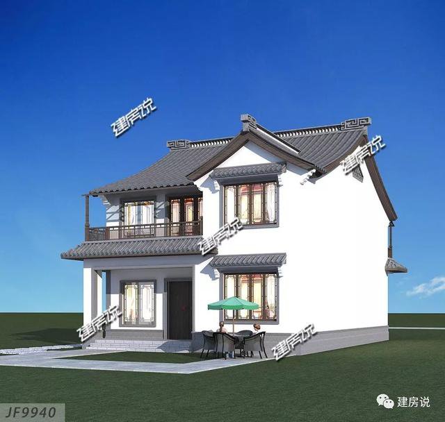 36萬(wàn)建中式徽派二層小別墅，春賞花夏乘涼，秋賞月冬掃雪