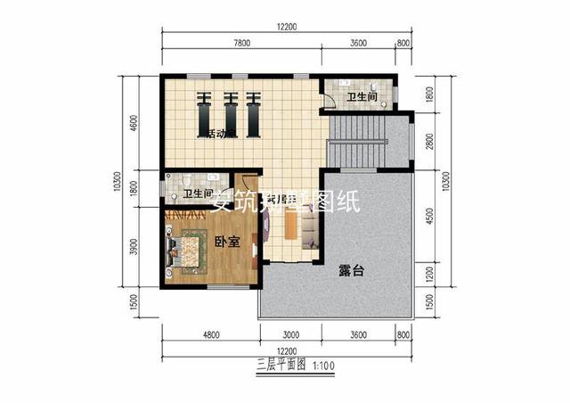 一套實用顏值又高的平屋頂三層現(xiàn)代風別墅戶型圖，喜歡這種風格