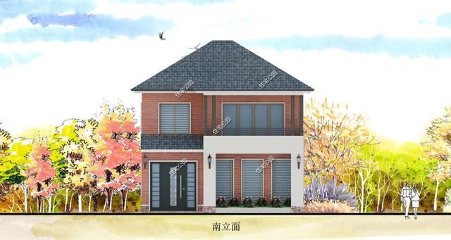 造價25萬~30萬簡約現(xiàn)代風(fēng)二層新農(nóng)村住宅圖，好看實(shí)用