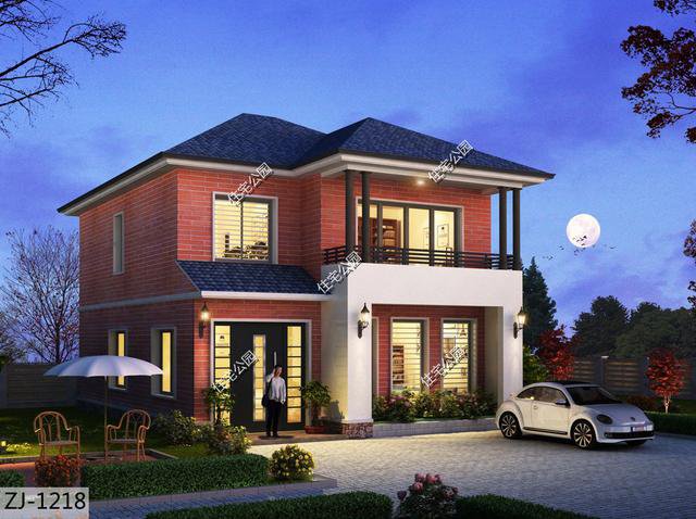 造價25萬~30萬簡約現(xiàn)代風(fēng)二層新農(nóng)村住宅圖，好看實(shí)用