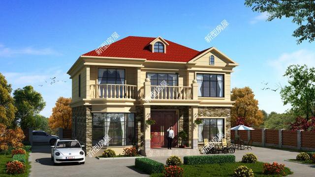 6套二層小洋樓設(shè)計(jì)戶型圖及外觀效果圖，都是新款設(shè)計(jì)出圖