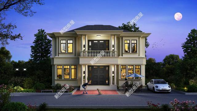 6套二層小洋樓設(shè)計(jì)戶型圖及外觀效果圖，都是新款設(shè)計(jì)出圖